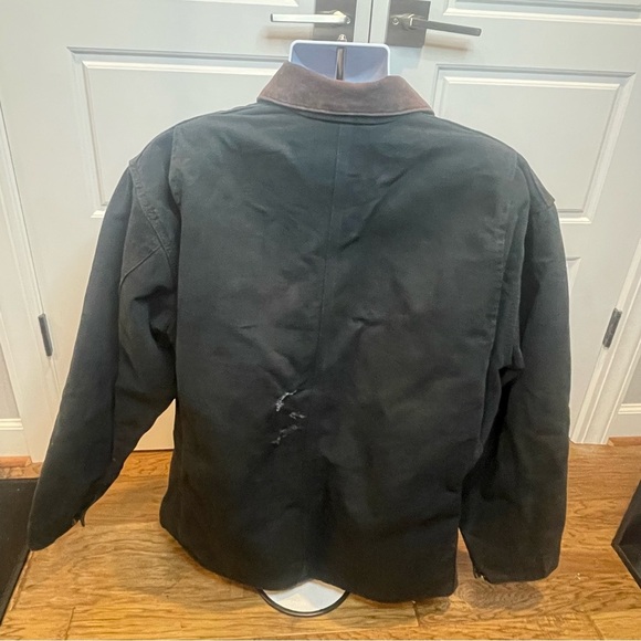 Carhartt Vintage Mens Chore Coat Size 48 Tall Faded Black - Picture 6 of 12